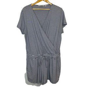 Women's XL Vineyard Vines Blue Stripe V-Neck Wrap Polyester Romper